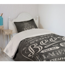 Beer Bottle Lettering Bedspread Set