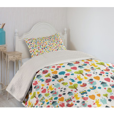 Cartoon Elements Birds Bedspread Set