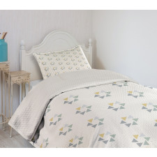 Pale Concentric Triangles Bedspread Set