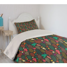 Tribal Shapes Spirals Bedspread Set