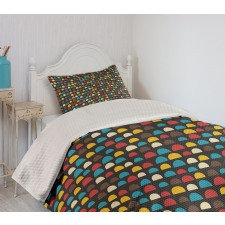 Retro Half Circles Bedspread Set