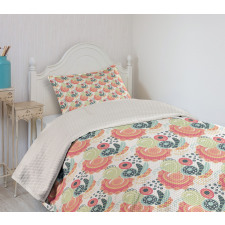 Sloppy Scribbled Dots Bedspread Set