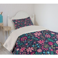 Vibrant Lily Bouquets Bedspread Set