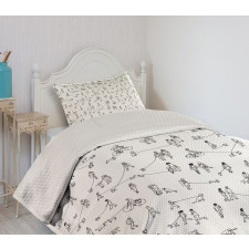 People Walking Dogs Bedspread Set