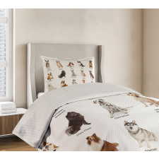 Puppy Breeds Family Bedspread Set