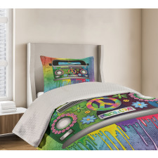 Old Style Hippie Van Bedspread Set