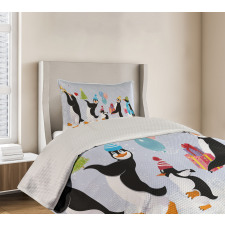 Penguins in Caps Bedspread Set