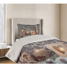 Candle Winter Holiday Bedspread Set