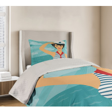 Smiling Sailor Girl Bedspread Set