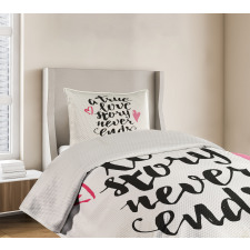 True Love Story Hearts Bedspread Set