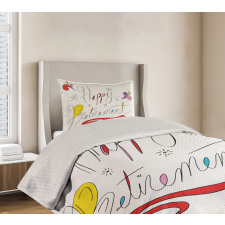 Floral Motifs Doodle Bedspread Set