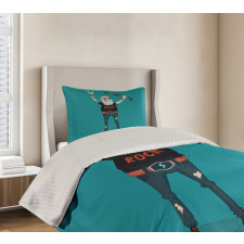 Rock Music Fan Man Bedspread Set