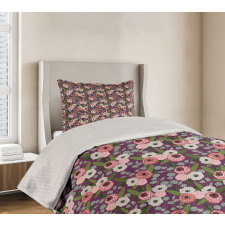 Vibrant Flower Leaves Bedspread Set