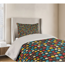 Retro Half Circles Bedspread Set