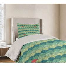 Half Circles Spirals Bedspread Set