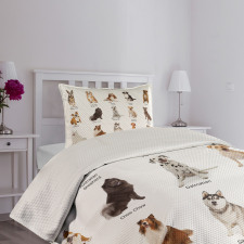 Puppy Breeds Family Bedspread Set