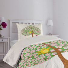 Heart Shape Tree Blossom Bedspread Set