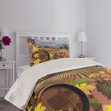 Cartoon Vineyard Grapes Bedspread Set