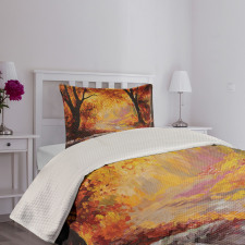 Forest Trees Leaves Bedspread Set