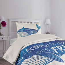 Whale King Friend Bedspread Set