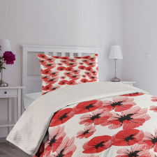 Poppies Vibrant Colors Bedspread Set