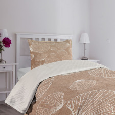 Hand Drawn Shells Bedspread Set