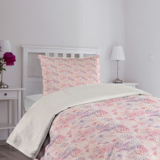Pink Shade Rose Blending Bedspread Set
