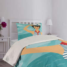 Smiling Sailor Girl Bedspread Set