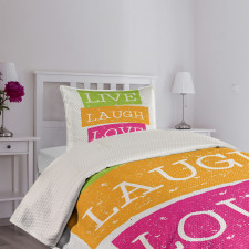 Live Laugh Love Vibrant Bedspread Set