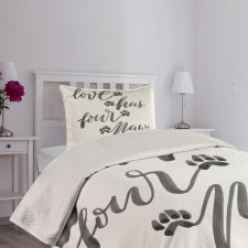 Brush Text Animal Lover Bedspread Set