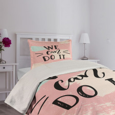 Motivational Text Bedspread Set