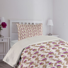 Summer Floral Thistles Bedspread Set