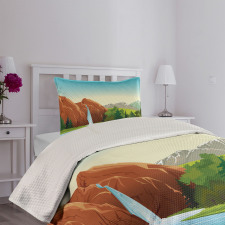 Summer Landscape Woodland Bedspread Set