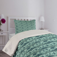 Sea Life Creatures Bedspread Set