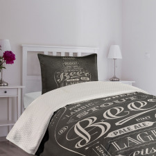 Beer Bottle Lettering Bedspread Set