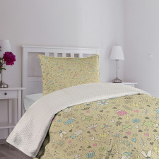 Nursery Doodle Insects Bedspread Set