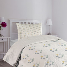 Pale Concentric Triangles Bedspread Set