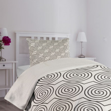 Diagonal Zigzag Swirl Bedspread Set