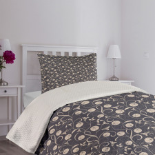 Abstract Foliage Swirls Bedspread Set