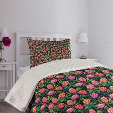 Colorful Flower Garden Bedspread Set