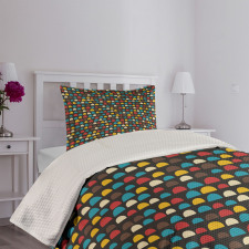 Retro Half Circles Bedspread Set