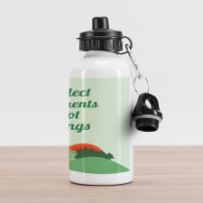 Wording with Mountainous View Aluminum Water Bottle