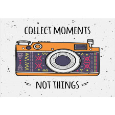 Retro Boho Art Photo Camera Aluminum Water Bottle