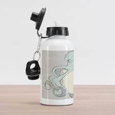 Messy Grumpy Octopus Aluminum Water Bottle