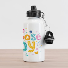 Doodle Style Calligraphy Aluminum Water Bottle