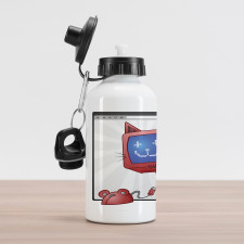 Funny Computer Cat Mouse Aluminum Water Bottle