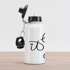 Simple Cursive Typography Aluminum Water Bottle