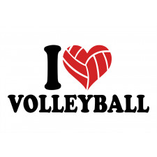 I Love Volleyball Text Aluminum Water Bottle