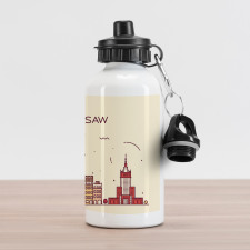 Warsaw Calligraphy Skyline Aluminum Water Bottle