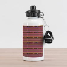 Folk Motifs Stripes Aluminum Water Bottle